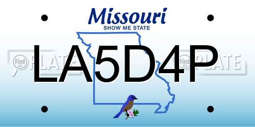 LA5D4P Missouri License Plate