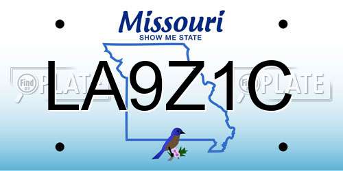 LA9Z1C Missouri License Plate