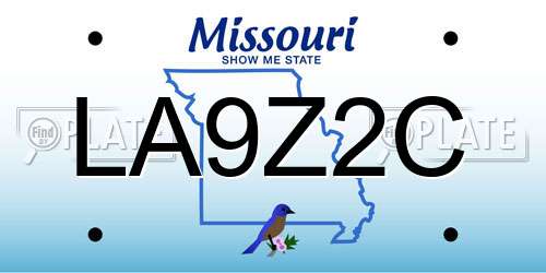 LA9Z2C Missouri License Plate