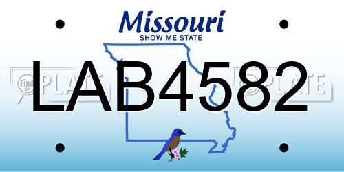 LAB4582 Missouri License Plate