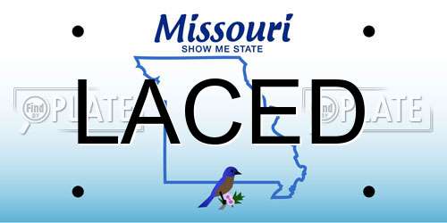 LACED Missouri License Plate