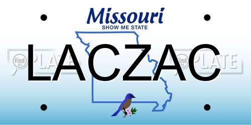 LACZAC Missouri License Plate