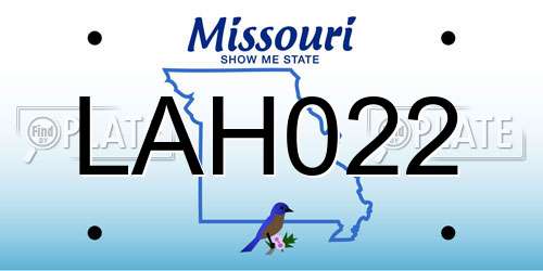 LAH022 Missouri License Plate