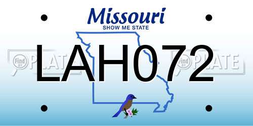 LAH072 Missouri License Plate