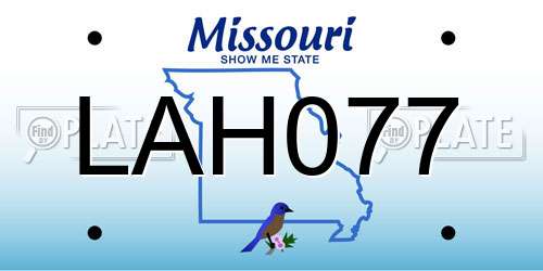 LAH077 Missouri License Plate