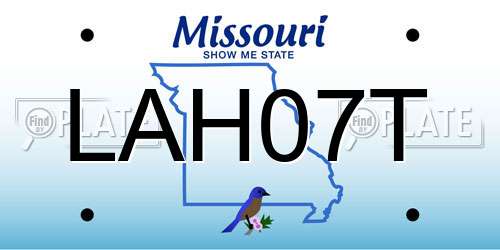 LAH07T Missouri License Plate