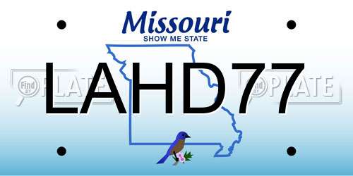 LAHD77 Missouri License Plate