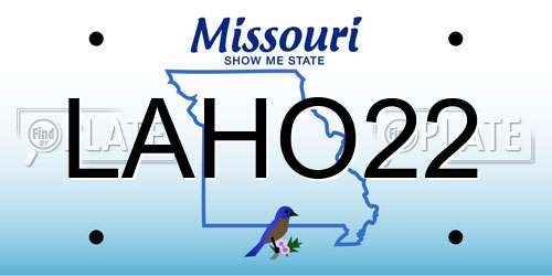 LAHO22 Missouri License Plate
