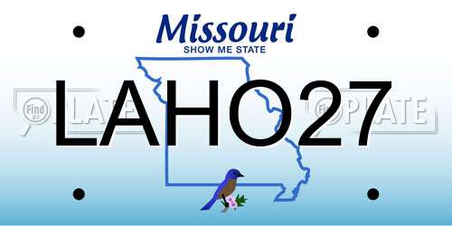 LAHO27 Missouri License Plate
