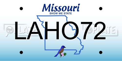 LAHO72 Missouri License Plate
