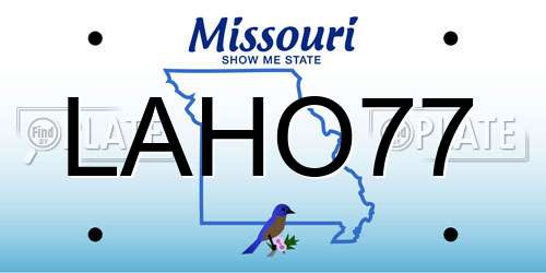 LAHO77 Missouri License Plate