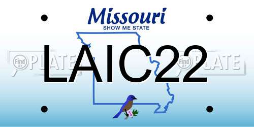 LAIC22 Missouri License Plate