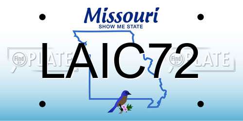 LAIC72 Missouri License Plate