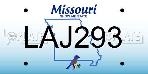 LAJ293 Missouri License Plate