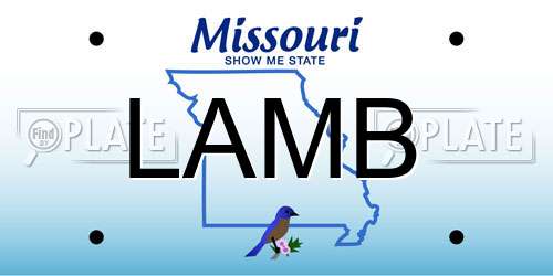 LAMB Missouri License Plate