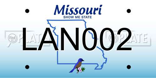 LAN002 Missouri License Plate