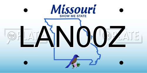 LAN00Z Missouri License Plate