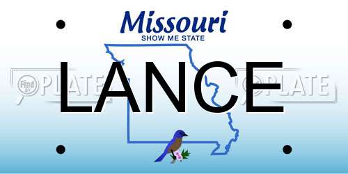 LANCE Missouri License Plate