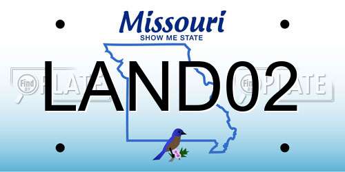 LAND02 Missouri License Plate