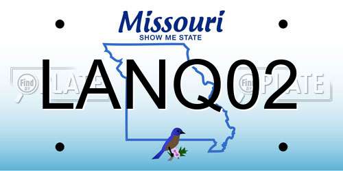 LANQ02 Missouri License Plate