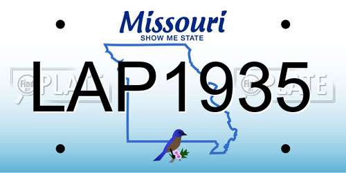 LAP1935 Missouri License Plate