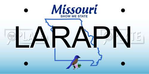 LARAPN Missouri License Plate