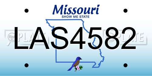 LAS4582 Missouri License Plate