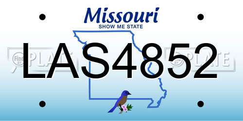LAS4852 Missouri License Plate