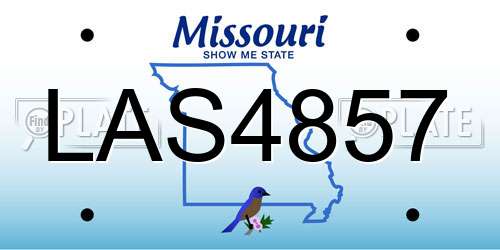 LAS4857 Missouri License Plate