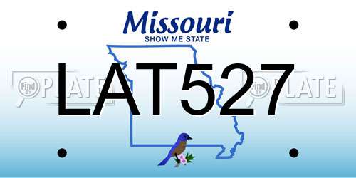 LAT527 Missouri License Plate