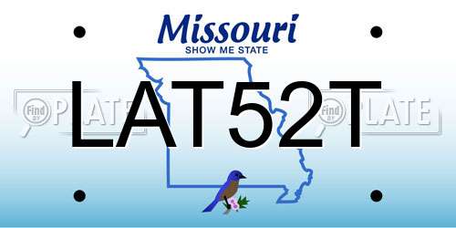 LAT52T Missouri License Plate