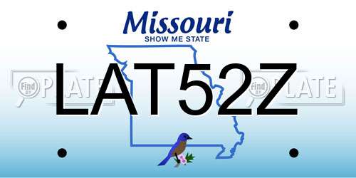 LAT52Z Missouri License Plate