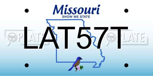 LAT57T Missouri License Plate