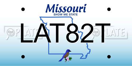 LAT82T Missouri License Plate