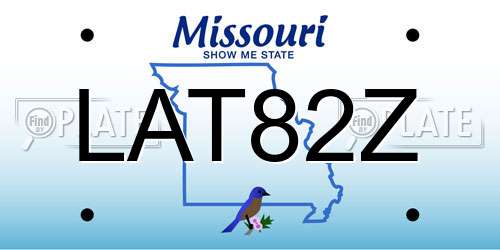 LAT82Z Missouri License Plate
