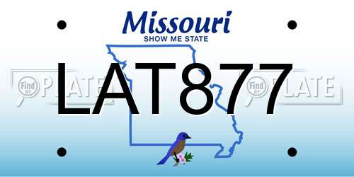 LAT877 Missouri License Plate