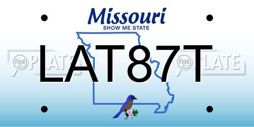 LAT87T Missouri License Plate