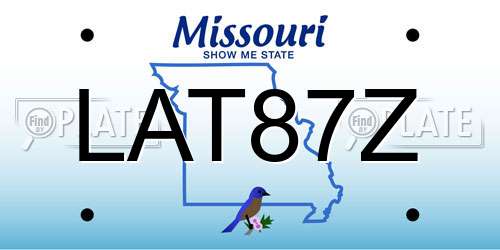 LAT87Z Missouri License Plate