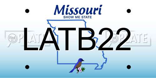 LATB22 Missouri License Plate