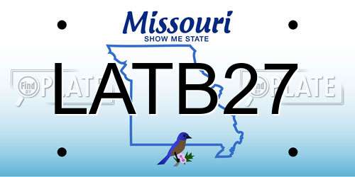 LATB27 Missouri License Plate