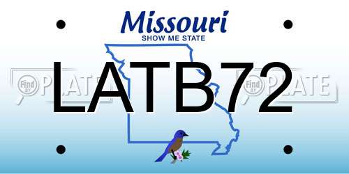 LATB72 Missouri License Plate