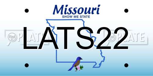 LATS22 Missouri License Plate
