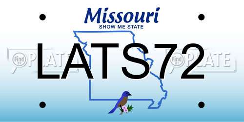 LATS72 Missouri License Plate