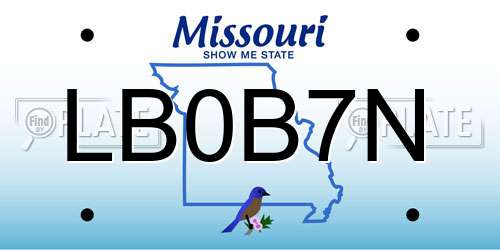LB0B7N Missouri License Plate