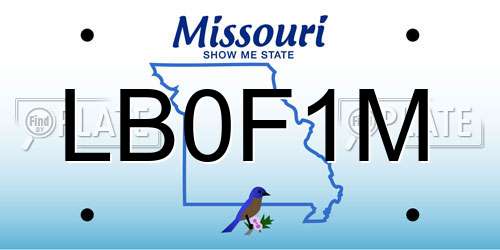 LB0F1M Missouri License Plate