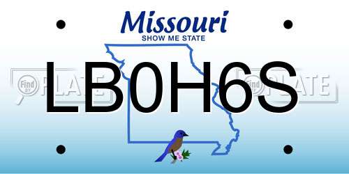 LB0H6S Missouri License Plate