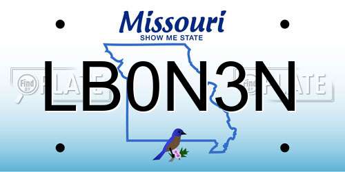 LB0N3N Missouri License Plate