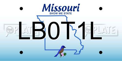 LB0T1L Missouri License Plate