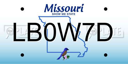 LB0W7D Missouri License Plate