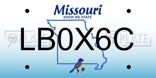 LB0X6C Missouri License Plate